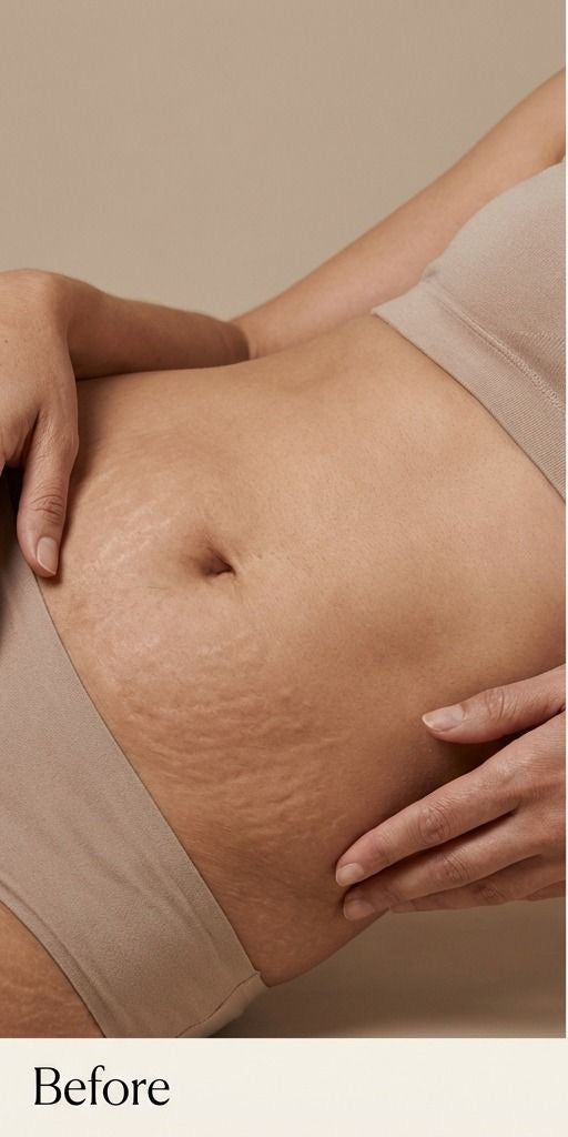 Before β SkinMush Iced Pomegranate Whipped Repair Body Butter 250ml | Stretch Marks & Scars