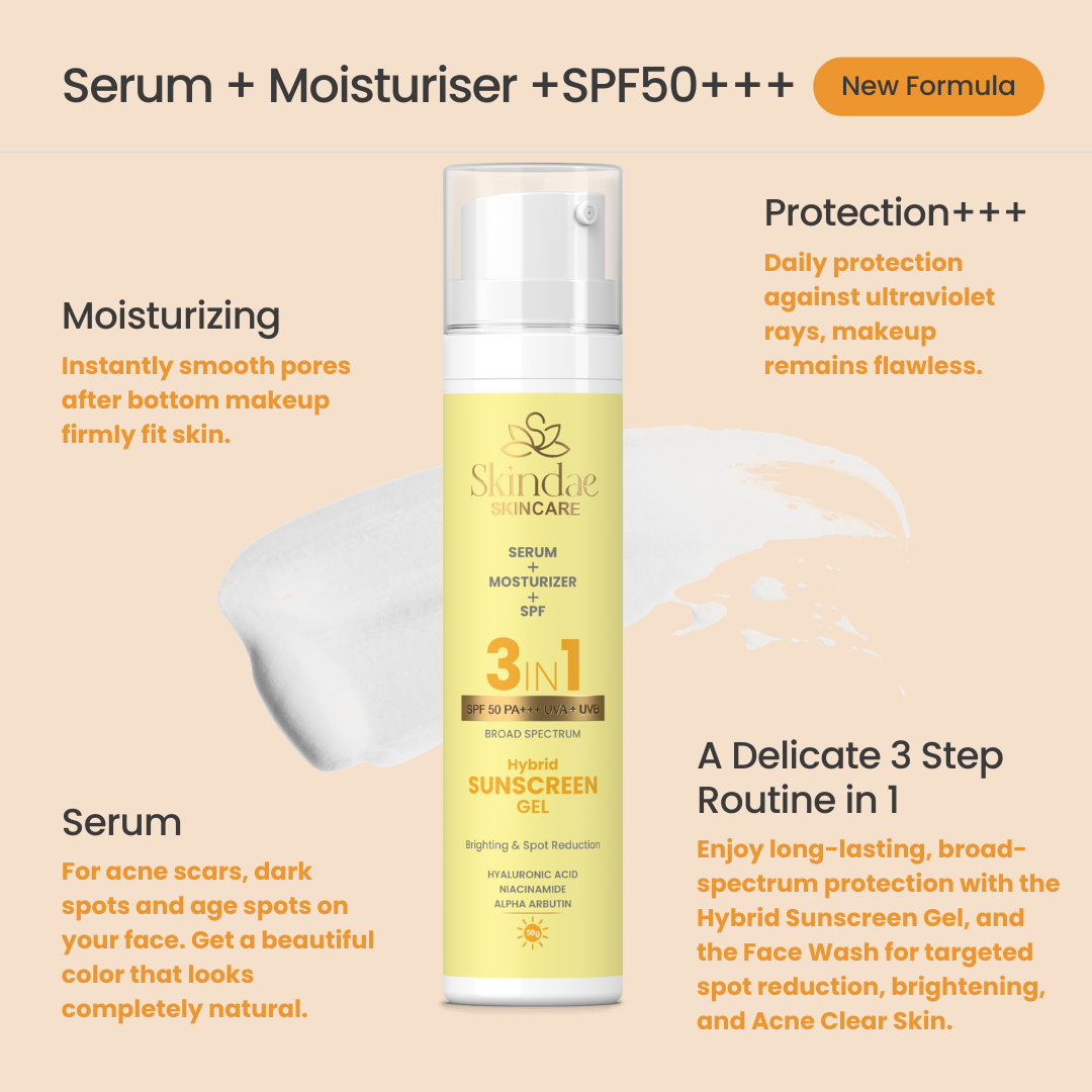 Skindae Hybrid Sunscreen Gel SPF 50 PA+++ lightweight brightening sunscreen
